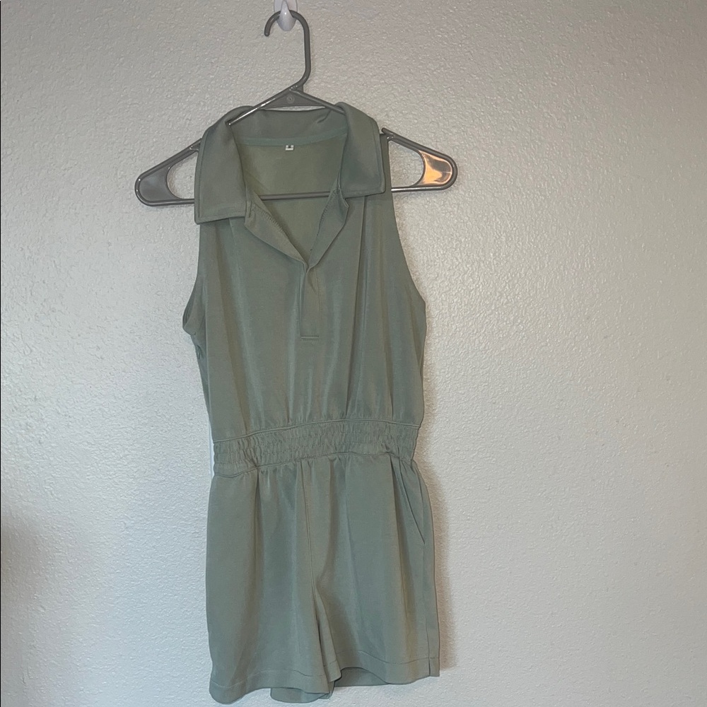 Sage Green Sleeveless Romper